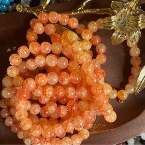 Orange Sunset Beaded Bracelet